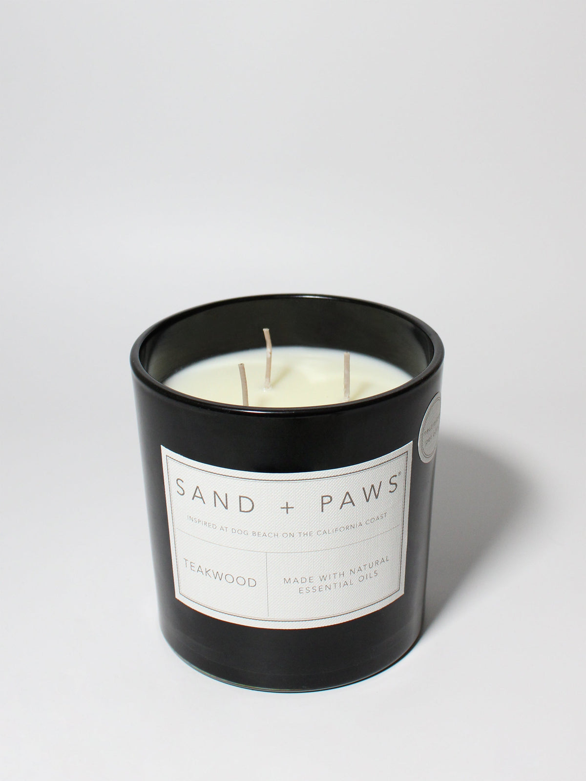 Scented Sand + Paws Teakwood 21 oz scented candle