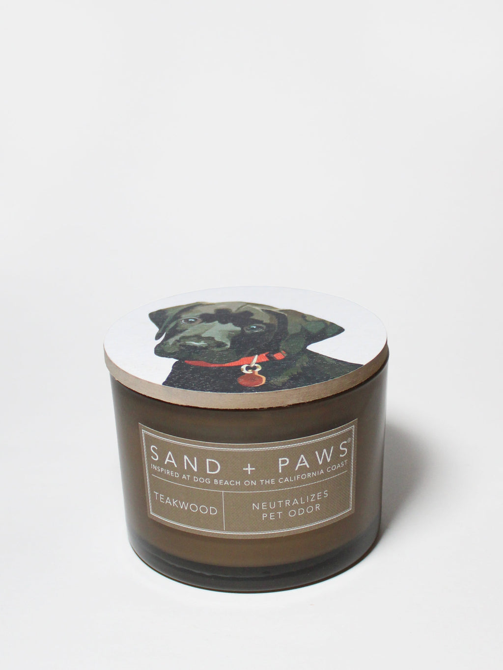 Scented Sand + Paws Teakwood 12 oz scented candle