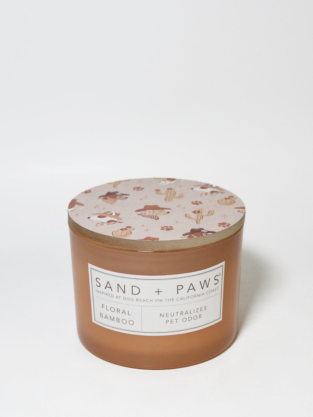 Scented Sand + Paws Floral Bamboo 12 oz scented candle