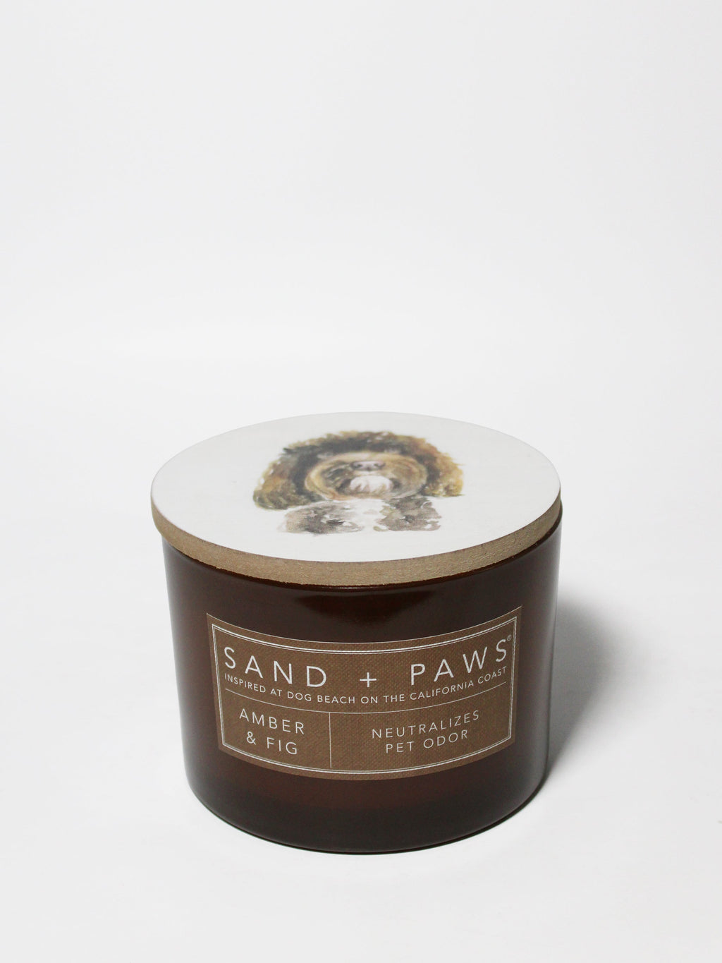 Scented Sand + Paws Amber & Fig 12 oz scented candle