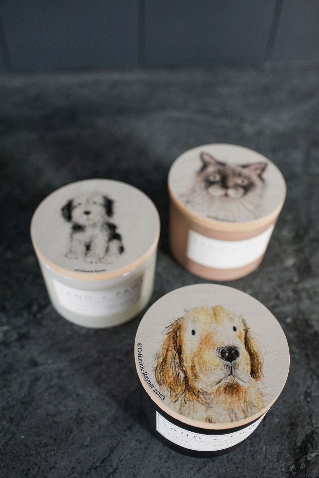 Scented Sand + Paws White Vanilla 12 oz scented candle