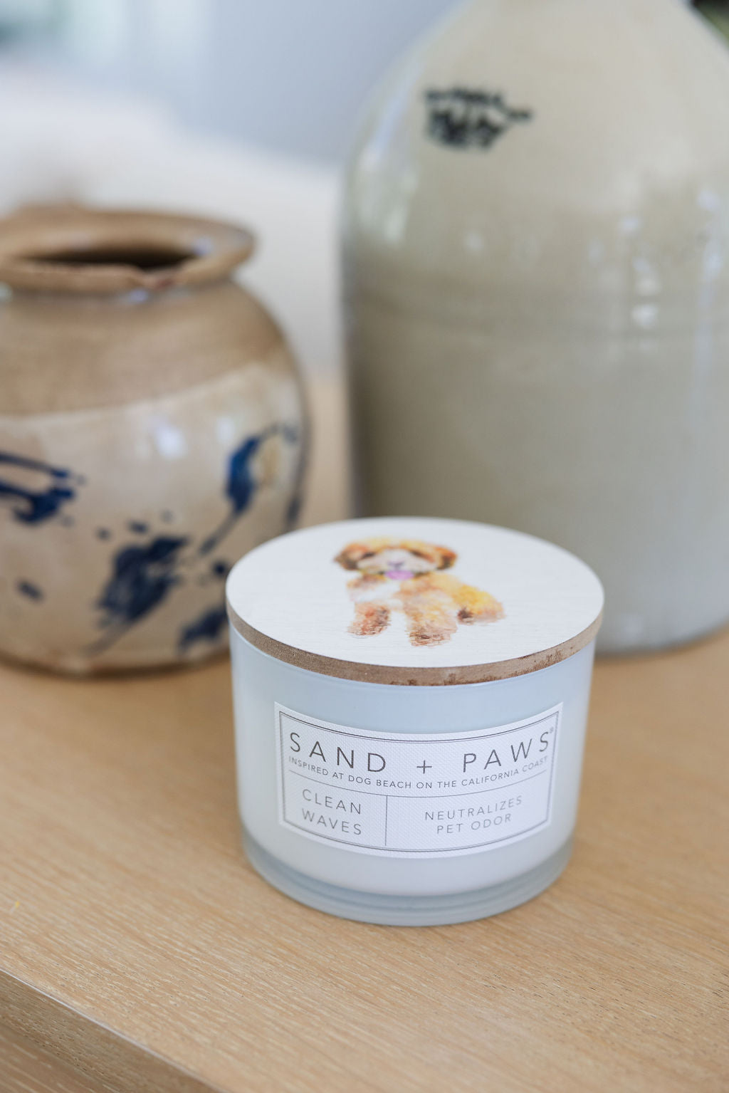 Scented Sand + Paws Clean Waves 12 oz scented candle