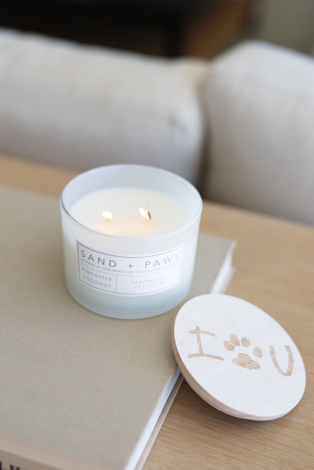 Scented Sand + Paws Pineapple Coconut 12 oz scented candle