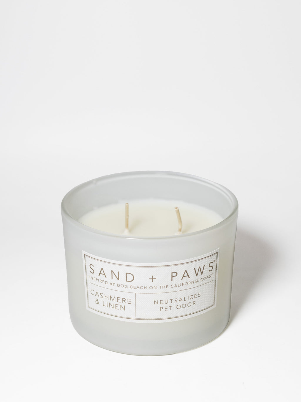 Scented Sand + Paws Cashmere & Linen 12 oz scented candle
