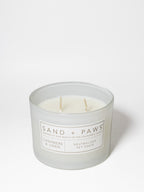 Scented Sand + Paws Cashmere & Linen 12 oz scented candle