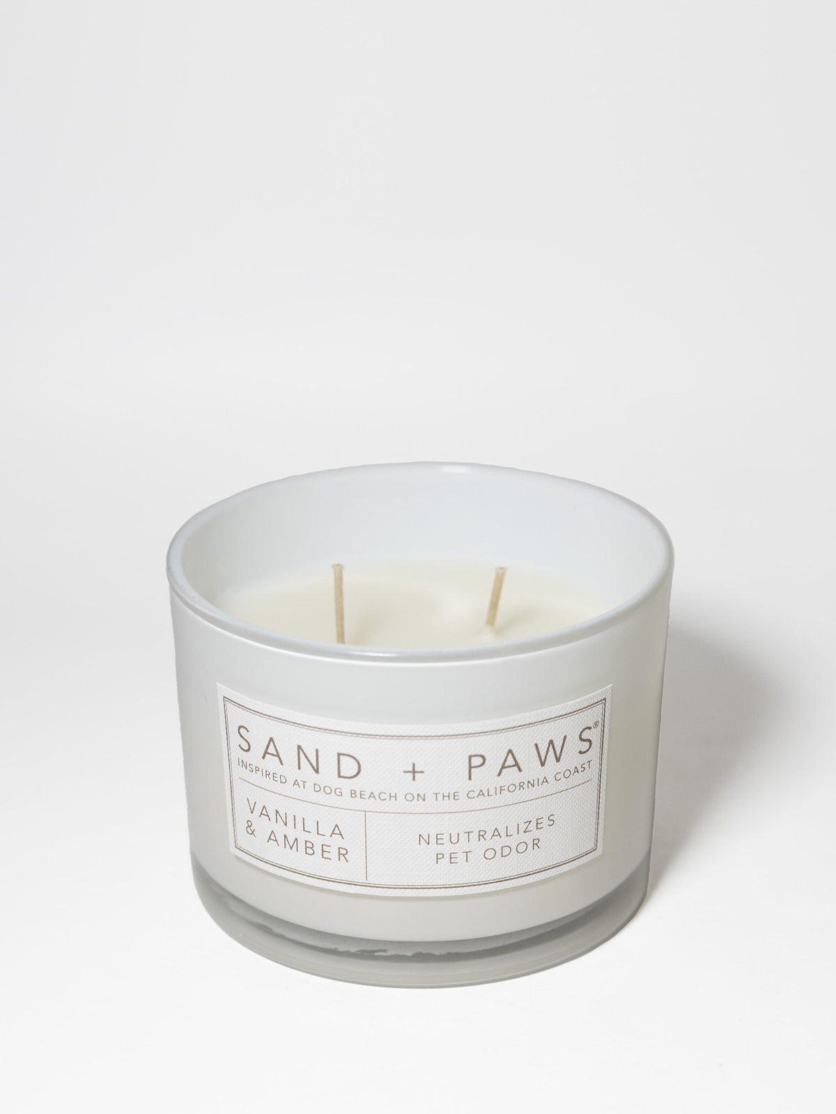 Scented Sand + Paws Vanilla & Amber 12 oz scented candle