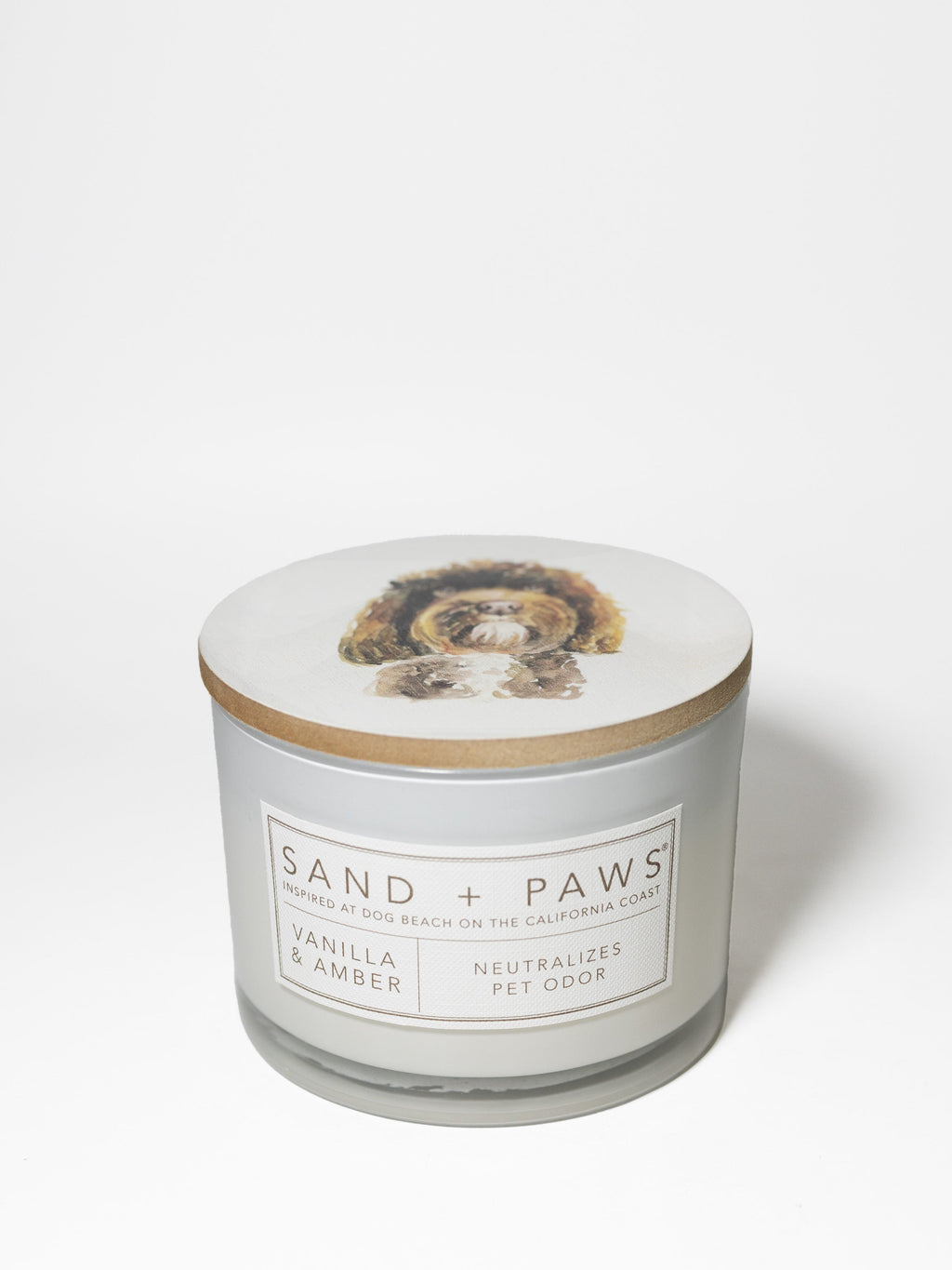 Scented Sand + Paws Vanilla & Amber 12 oz scented candle