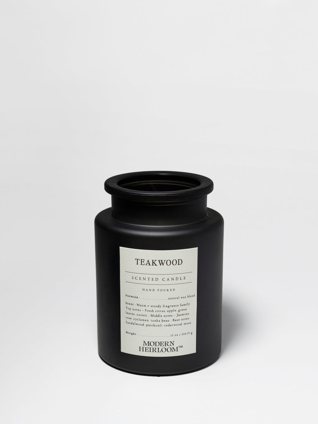 Scented Teakwood 12 oz scented candle